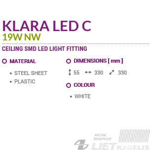 LED šviestuvas KLARA C , 19W, IP44, 4000K, Struhm 3 LED šviestuvas KLARA C , 19W, IP44, 4000K, Struhm 3