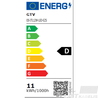 LED šviestuvas su judesio davikliu, 12W, 4000K, GTV 1