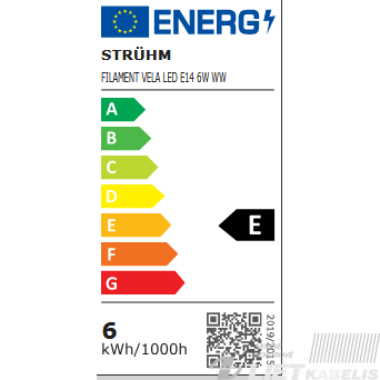 LED lempa filamentinė VELA 6W, E14, 2700K, 730LM, Struhm 2 LED lempa filamentinė VELA 6W, E14, 2700K, 730LM, Struhm 2