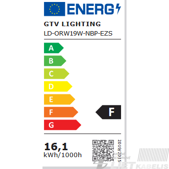 LED Šviestuas įleidžiamas, apvalus 19W, 3000K, 1520Lm, IP44, GTV 2 LED Šviestuas įleidžiamas, apvalus 19W, 3000K, 1520Lm, IP44, GTV 2
