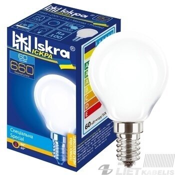 Lempa P45, 60W, E14, matinė, burbuliukas, Iskra Lempa P45, 60W, E14, matinė, burbuliukas, Iskra