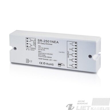 LED apšvietimas valdiklis SR-2501NEA 12-36V 4x8A, Sunricher LED apšvietimas valdiklis SR-2501NEA 12-36V 4x8A, Sunricher