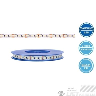 LED juosta 12V 12W/m nehermetiška IP20 šiltai balta 3000K 120LED/m 115lm/W PLUS AKTO LED juosta 12V 12W/m nehermetiška IP20 šiltai balta 3000K 120LED/m 115lm/W PLUS AKTO