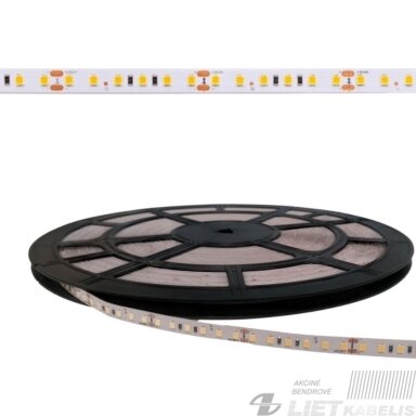LED juosta 12V 9.6W/m 120LED/m 1125lm/m neutraliai balta 4000K IP20 120°, ritė 50m, PLUS AKTO LED juosta 12V 9.6W/m 120LED/m 1125lm/m neutraliai balta 4000K IP20 120°, ritė 50m, PLUS AKTO