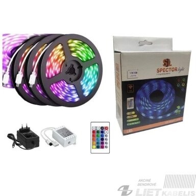LED juosta 24W, RGBW+dimeris, su maitinimo šaltiniu, 5m, SPECTOR Light LED juosta 24W, RGBW+dimeris, su maitinimo šaltiniu, 5m, SPECTOR Light