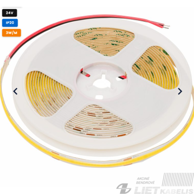 LED juosta 3W/m, 4000K, 480LM/m,  24V, COB, IP20, LEMLUX