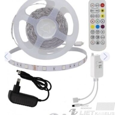 LED juosta 40W, 12V RGB adapteris +BT+valdiklis IP54, OPTONICA