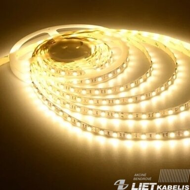 LED juosta 4.8W/m, 3000K, 115lm/W, 12V, T forma, IP67, PLIUS AKTO