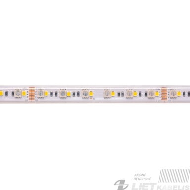LED juosta, 5m ritė, 24V 19.2W/m hermetiška IP67, RGB + WW 3000K