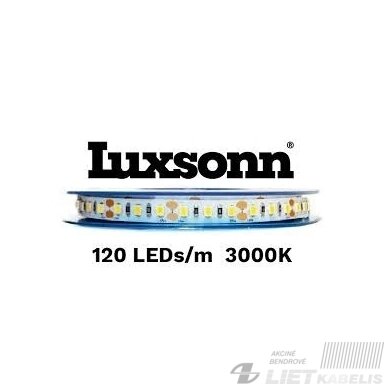 LED juosta 6W, 3000K, 120 LED/m, IP20, LUXSONN