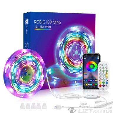 LED juosta 90 ledų RGB Bluetooth su pulteliu, 5m