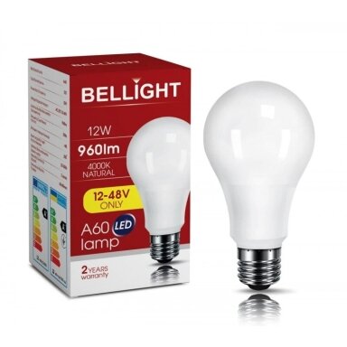 LED lempa 12W, E27,12-48V, 4000K, 960Lm, Bellight