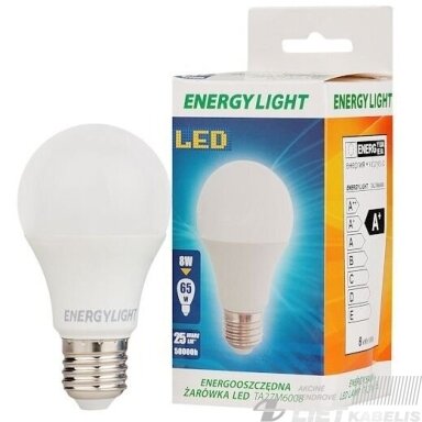 LED lempa 8W, E27, 4000K, 640lm, burbuliukas, ENERGY LIGHT