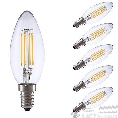 LED lempa filamentinė 3.4W, E14, 2700K, 470lm, dimeriuojama, PHILIPS LED lempa filamentinė 3.4W, E14, 2700K, 470lm, dimeriuojama, PHILIPS