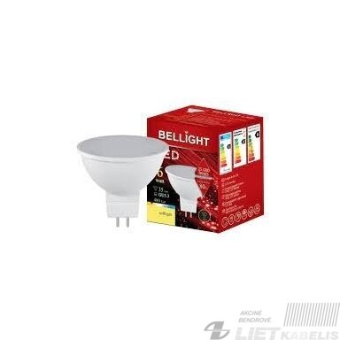 LED lempa MR16, 6W, 3000K, 480LM, 12V, GU5.3, 3000K, Bellight