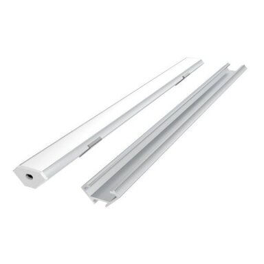 LED profilis kampinis baltas su dangteliu, laikikliu ir akle, 2m, LEDLine