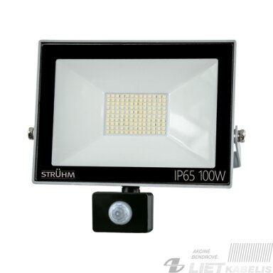 LED prožektorius su davikliu 100W, 4200K, 8280LM,  IP65, STRUHM