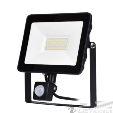 LED prožektorius 10W, 4000K, 800Lm su judesio davikliu, IP44, Spector light