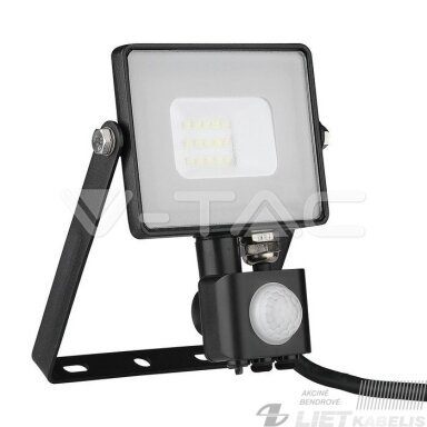 LED prožektorius 10W, 4000K, 800lm, su judesio davikliu, IP65, V-TAC LED prožektorius 10W, 4000K, 800lm, su judesio davikliu, IP65, V-TAC