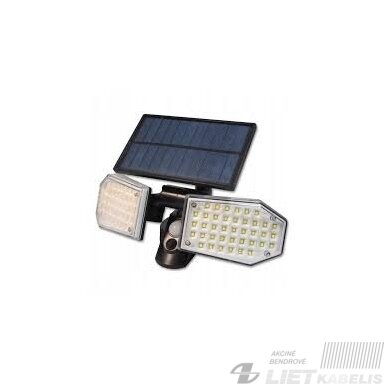 LED Prožektorius 15W, 5500- 6000K, su saulės elementais judesio davikliu 2krypčių, IP65, Master LED