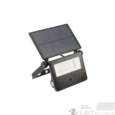 LED prožektorius 2W, 6000K, 2000lm, su judesio davikliu, solar, IP65, juodas, GTV LED prožektorius 2W, 6000K, 2000lm, su judesio davikliu, solar, IP65, juodas, GTV