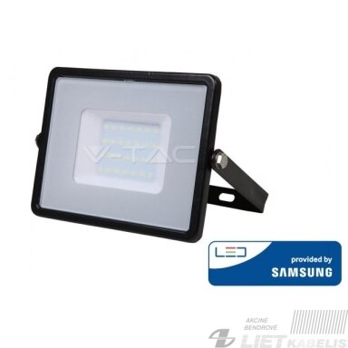 LED prožektorius  30W, 4000K, IP65, juodas  V-TAC