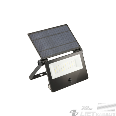 LED prožektorius 3W, 6000K, 3000lm, su judesio davikliu, solar, IP65, juodas, GTV LED prožektorius 3W, 6000K, 3000lm, su judesio davikliu, solar, IP65, juodas, GTV