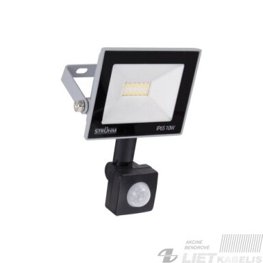 LED prožektorius KROMA su davikliu, 10W, 4500K, 810lm, IP65, STRUHM