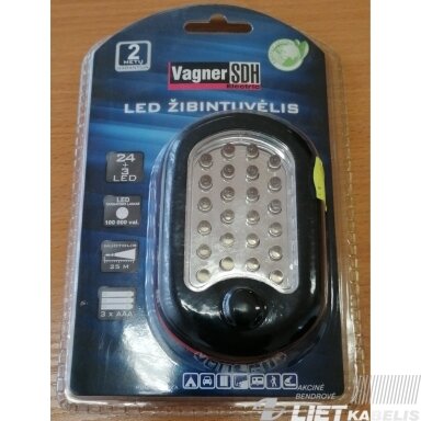 LED žibintuvėlis SD-3725 24+3LED 3AAA, Vagner SDH