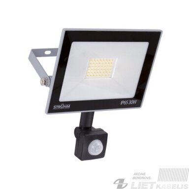LED prožektorius  su davikliu, 30W, 4500K, 2400Lm, IP65, STRUHM