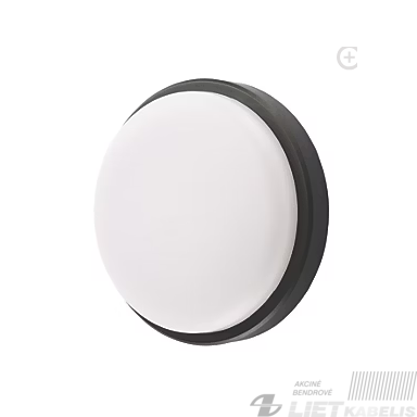 LED šviestuvas 15W, 4000K, 1200Lm, virštinkinis apvalus juodas, IP54, SPECTOR Light
