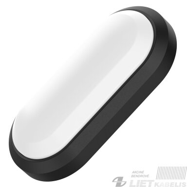 LED šviestuvas 15W, 4000K, 1200Lm, virštinkinis ovalus juodas, IP54, SPECTOR Light
