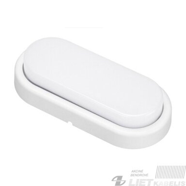 LED šviestuvas 15W, 4000K, 1490LM, IP54, ovalus baltas, SPECTORLIGHT