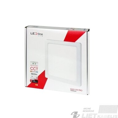 LED šviestuvas 18W, 3000-5000K, 1800lm, EasyFix PRO, LEDLine