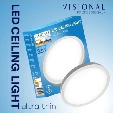 LED šviestuvas 32W, 3000-6000K, 3840lm, IP44, Visional LED šviestuvas 32W, 3000-6000K, 3840lm, IP44, Visional