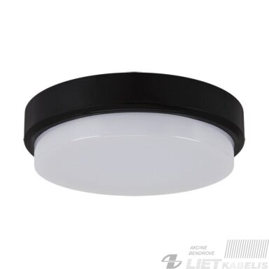 LED šviestuvas Aron 18W, 4000K, 2235lm juodas apvalus pridedamas, IP65, Struhm