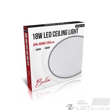 LED šviestuvas BELLA 18W, 3000K, 1350lm, virštinkinis, ASALITE