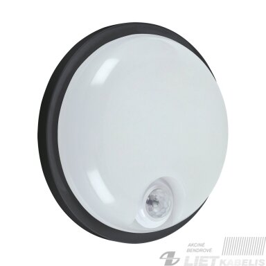 LED šviestuvas ELIAS 15W, 4000K, 1980lm,  su judesio davikliu apvalus, IP65, STRUHM