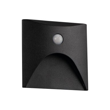 LED Šviestuvas EXIN 2,5W, 4000K, 50lm, IP65, juodas su judesio davikliu, KANLUX