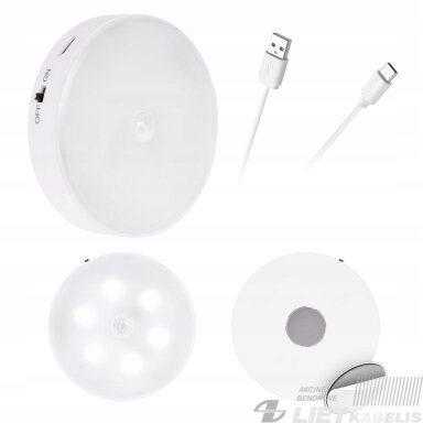 LED šviestuvas  įkraunamas su magnetu 5V , 0,6W, Rebel