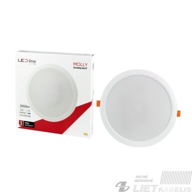 LED šviestuvas MOLLY 24W, 3000-6000K, 2550lm, įleidžiamas, LED line