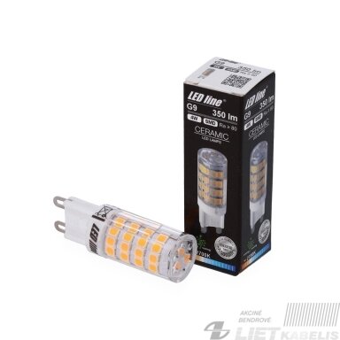Lempa LED 4W, G9, 230V, 350lm, 2700K, keramikinė, LEDline