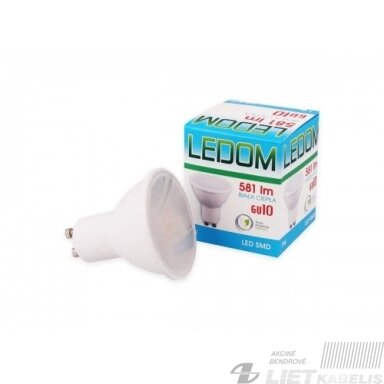Lempa LED 7W, GU10, 581lm, 4000K, LEDOM