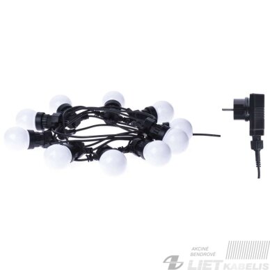 Led girlianda iš 10 vnt didelių burbulų, šiltai balta, matinės, 5W, IP44, EMOS 2