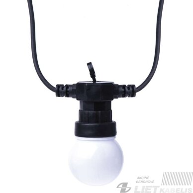 Led girlianda iš 10 vnt didelių burbulų, šiltai balta, matinės, 5W, IP44, EMOS 3
