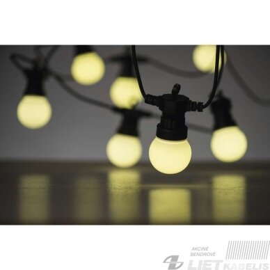Led girlianda iš 10 vnt didelių burbulų, šiltai balta, matinės, 5W, IP44, EMOS 4