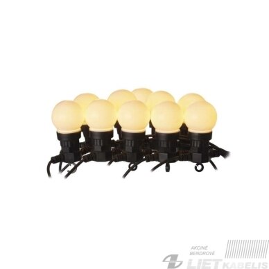 Led girlianda iš 10 vnt didelių burbulų, šiltai balta, matinės, 5W, IP44, EMOS Led girlianda iš 10 vnt didelių burbulų, šiltai balta, matinės, 5W, IP44, EMOS