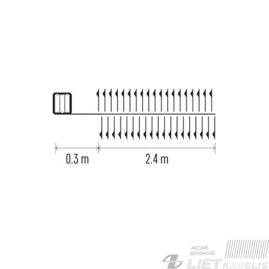 LED girlianda NANO, 4.5Vac (3xAA), 2.4m, 100 x LED, šaltai balta, su laikmačiu, EMOS 3