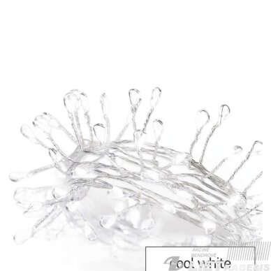 LED girlianda NANO, 4.5Vac (3xAA), 2.4m, 100 x LED, šaltai balta, su laikmačiu, EMOS