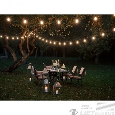 LED girlianda sodo 15W, 3000K, 1200lm, juoda, 15m, IP44, Reus&Helle 2 LED girlianda sodo 15W, 3000K, 1200lm, juoda, 15m, IP44, Reus&Helle 2